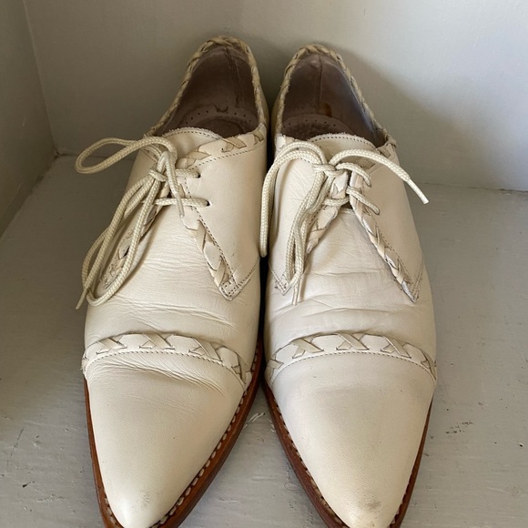 Guess by Marciano Cream Lace-Up Flats boho western vintage y2k - Picture 8 of 10